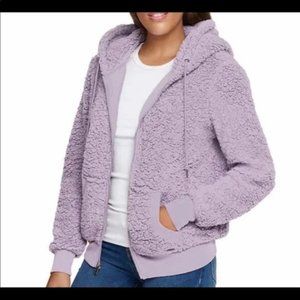 Marc New York Cozy Fleece Sherpa Full Zip Jacket Hood XXL Light Purple